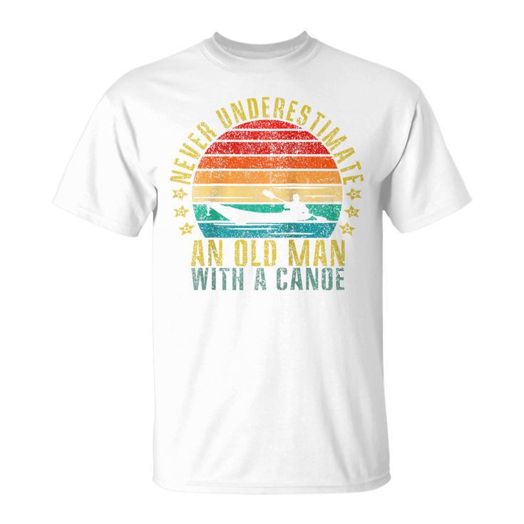Never Underestimate An Old Man With a Canoe Retro Raglan Baseball Tee T-Shirt, trending gift