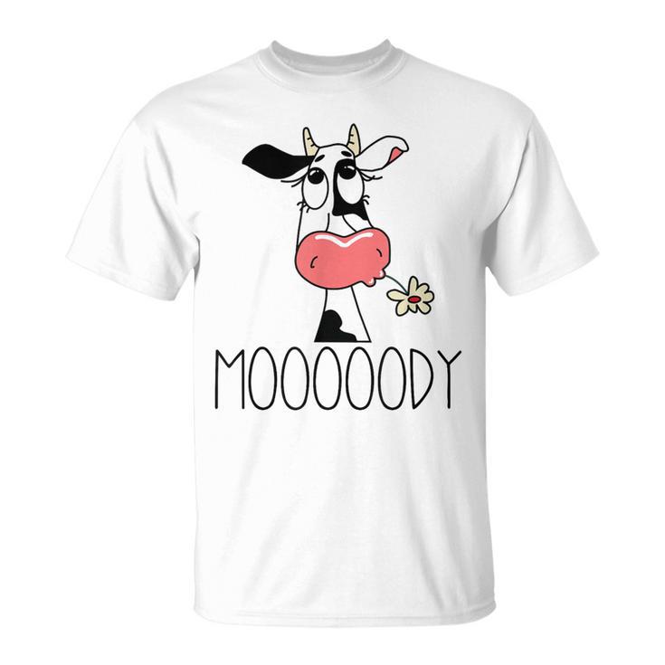 Vaca Divertida Moooody Para Granjeros Lecheros Camiseta unisex