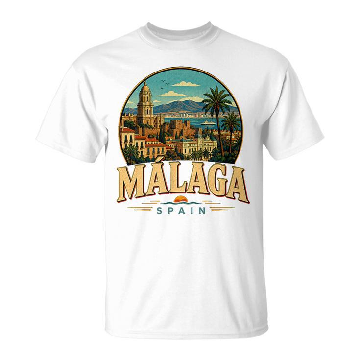 Vintage Málaga Españaiajeouvenir Monumento Regalo Camiseta unisex