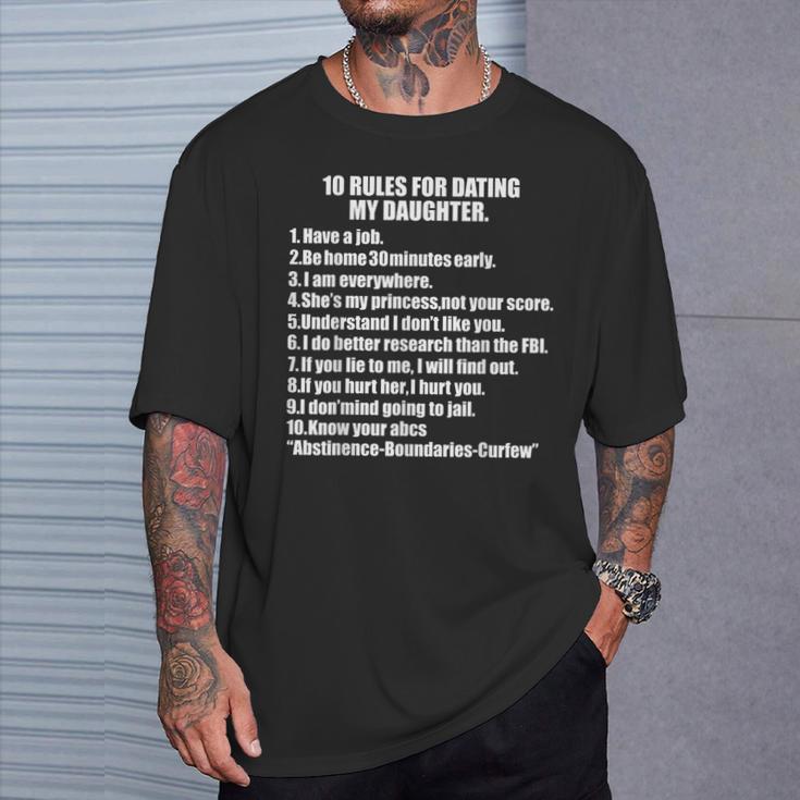 10 Rules Dating My Daughter 過保護 お父さん 保護 Tシャツ 彼への贈り物