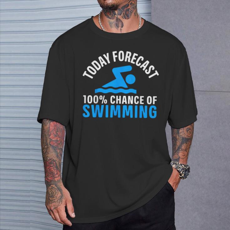 100 Chance Of Swimming Swimmer Swimming T-Shirt Gifts for Him 100 Chance Of Swimming Swimmer Swimming T-Shirt Gifts for Him