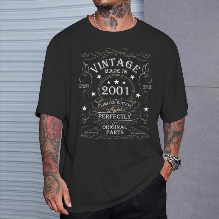 25 歳の誕生日レトロ限定版男性女性ヴィンテージ 2001 Tシャツ 彼への贈り物