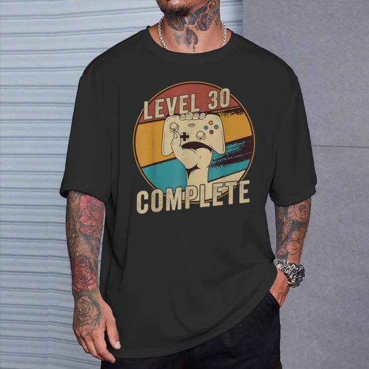 30歳の誕生日プレゼント 男性 女性 レトロゲーマー レベル30 コンプリート Tシャツ 彼への贈り物