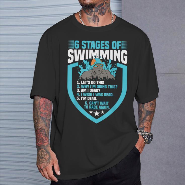 6 Stages Of Swimming Joke Sports Athlete Pool Swimmer T-Shirt Gifts for Him 6 Stages Of Swimming Joke Sports Athlete Pool Swimmer T-Shirt Gifts for Him