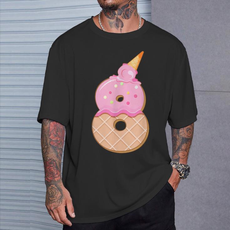 8歳の誕生日、女の子8歳、アイスクリーム、ナンバー8 Tシャツ 彼への贈り物