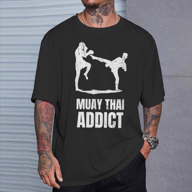 Addicted To Muay Thai Graphic Shirt T-Shirt Gifts for Him Addicted To Muay Thai Graphic Shirt T-Shirt Gifts for Him