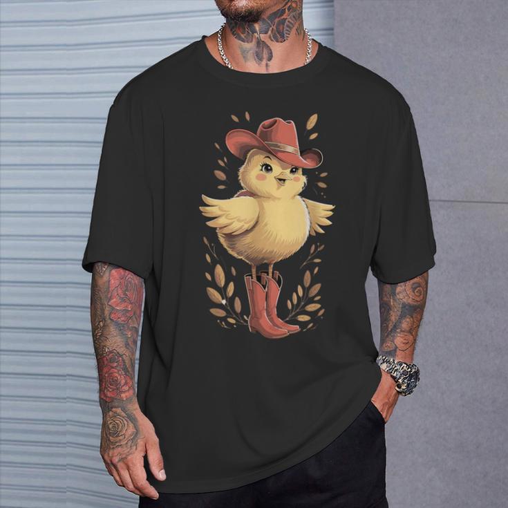 Adorable Poussin En Bottes Et Chapeau De Cowboy T-Shirt Cadeaux pour lui