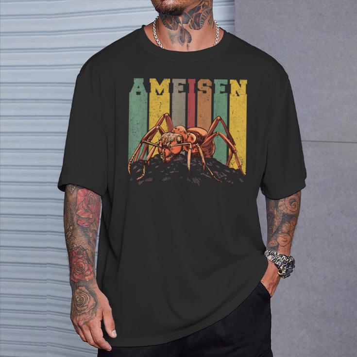 Ameisen Retro Ameisenfarm Ameisenhaufen Ameise T-Shirt Geschenke für Ihn