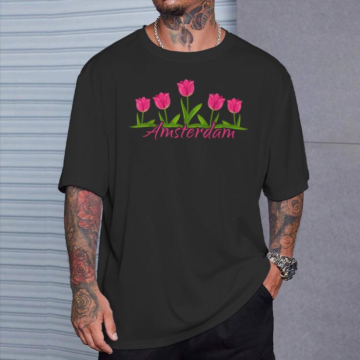Amsterdam Países Bajos Tulipanes Holandaouvenirintage Camiseta unisex Regalos para él