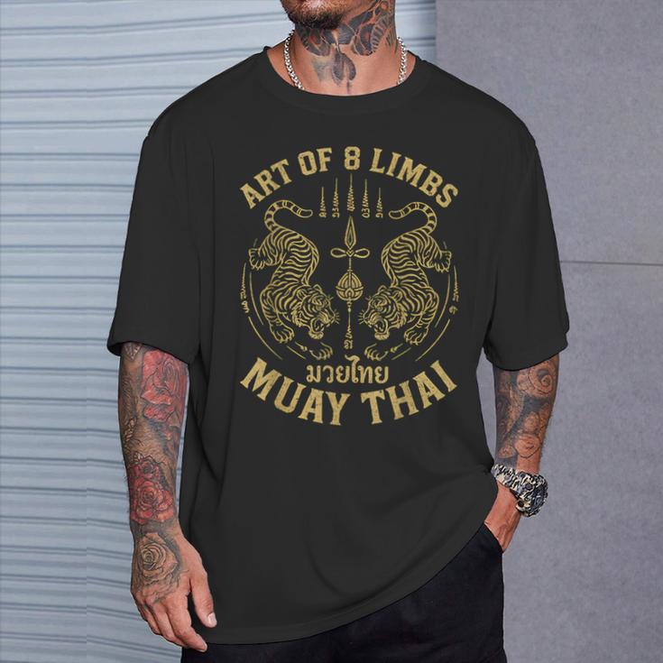 Art Of 8 Limbs MMA Tiger Muay Thai Fighter Muay Thai T-Shirt Gifts for Him