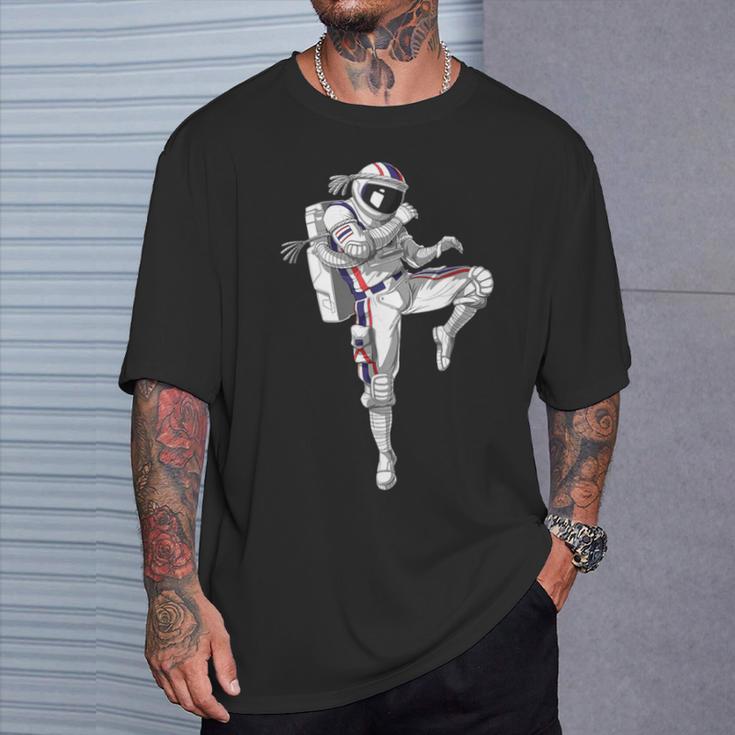 Astronaut Muay Thai Boxing Karate Kickboxing Martial Arts T-Shirt Gifts for Him