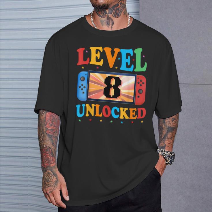 Awesome Level 8 Unlocked 8Th Birthday Boy Girlideo Gamer Tシャツ 彼への贈り物