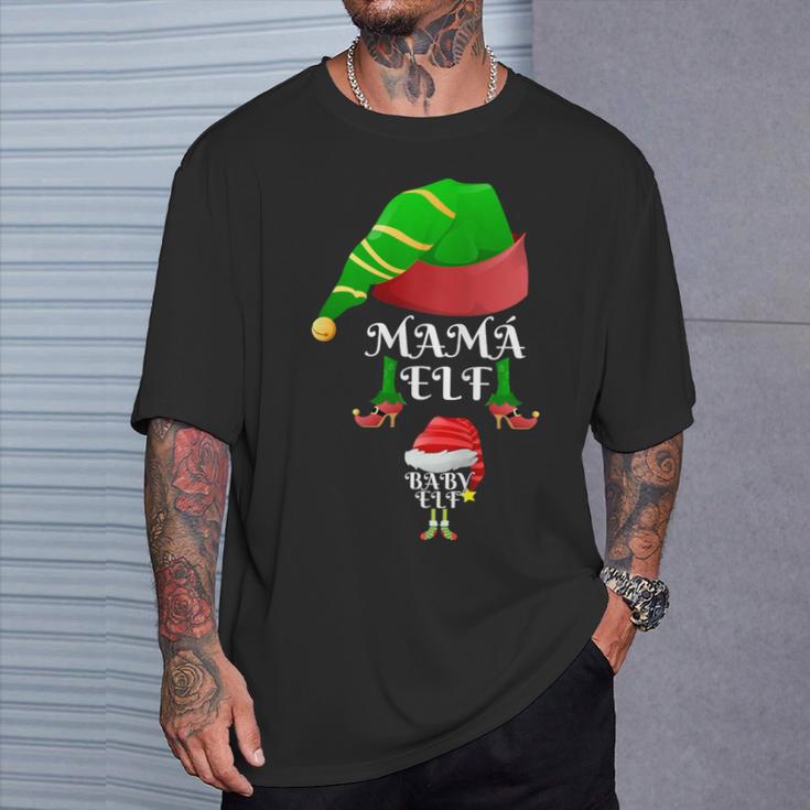 Baby & Mamá Elf Anunciar Embarazo Navidad Embarazadas Ropa Camiseta unisex Regalos para él