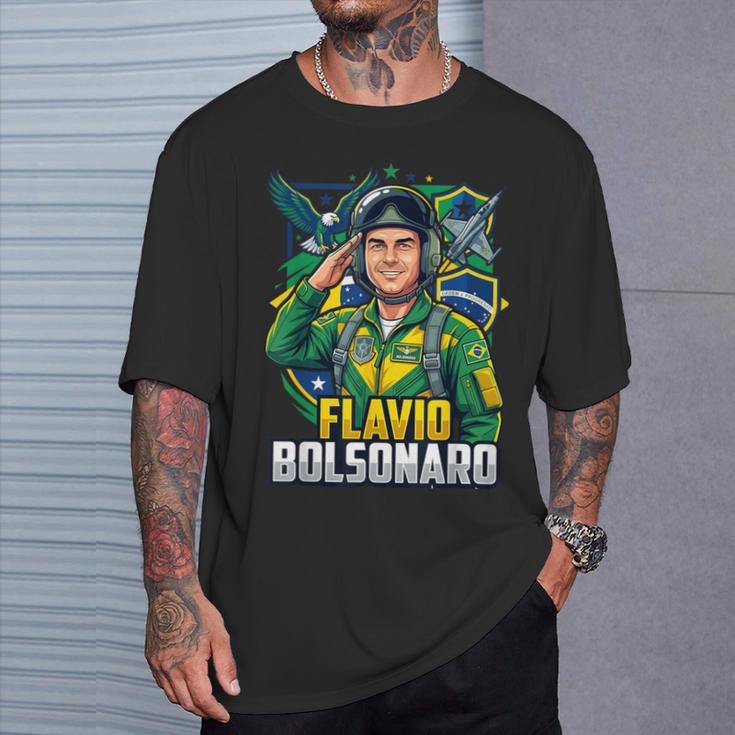 Bolsonarista Patriota Flávio Bolsonaro F22 Presidente Brasil Camiseta unisex Regalos para él