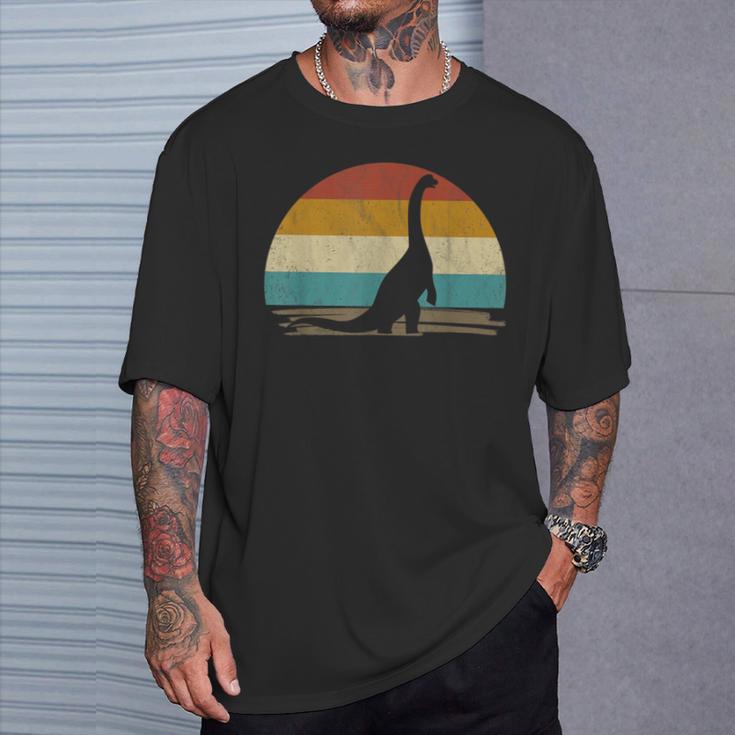 Brachiosaurus Dinosaurier Deko Retrointage Für Dino Fans T-Shirt Geschenke für Ihn