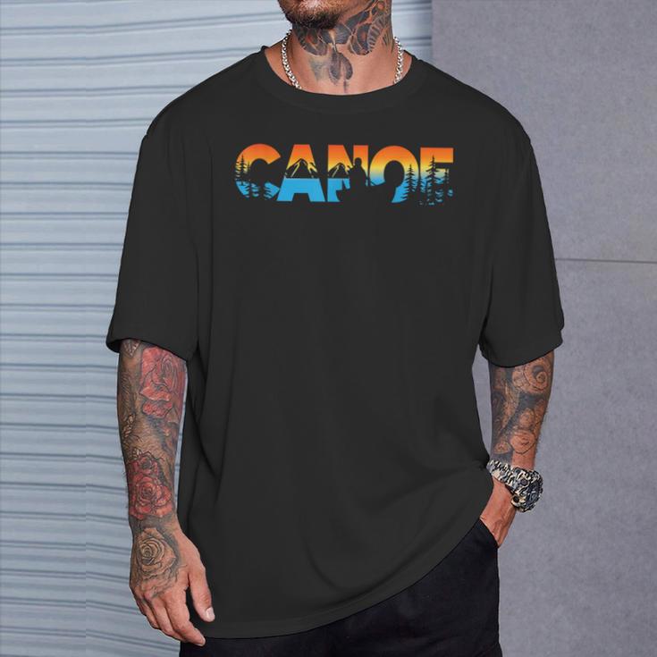 Canoe Canoeing Retro Canoe T-Shirt Gifts for Him