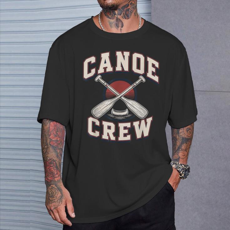 Canoe Crew Paddling Team Retro Graphic T-Shirt Gifts for Him