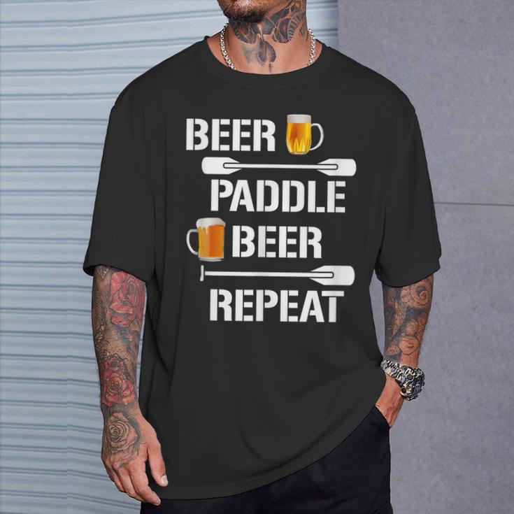 Canoe Kayak Tees Beer Paddle Repeat T-Shirt T-Shirt Gifts for Him