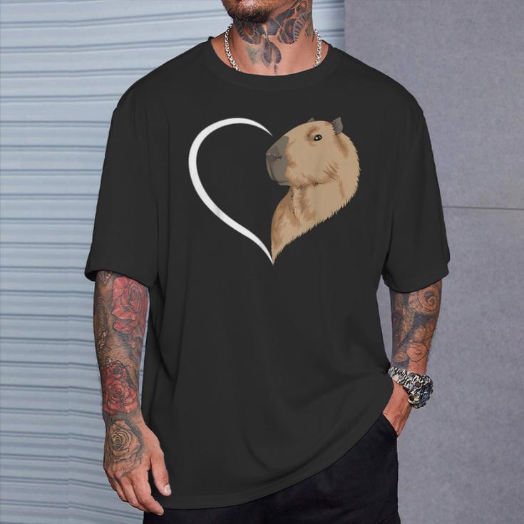 Capybara Für Frauen Mädchen Kinder Capybara Herz T-Shirt Geschenke für Ihn