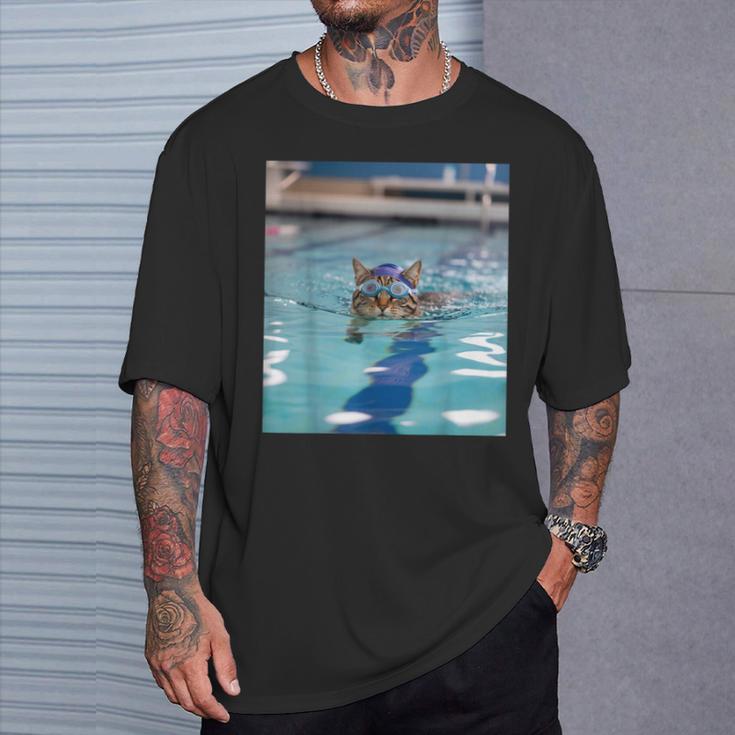 Competitive Swim Team Funny Kitty Cat Swimming T-Shirt Gifts for Him Competitive Swim Team Funny Kitty Cat Swimming T-Shirt Gifts for Him