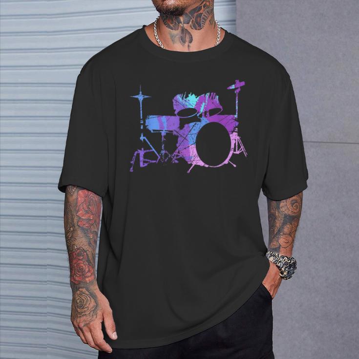 Cool Drum Kit Percussion Vintage Retro Drummer Costume T-Shirt Gifts for Him Cool Drum Kit Percussion Vintage Retro Drummer Costume T-Shirt Gifts for Him