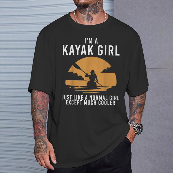 Cool Kayak For Women Girls Kayaker Canoe Kayaking Paddle Oar T-Shirt Gifts for Him