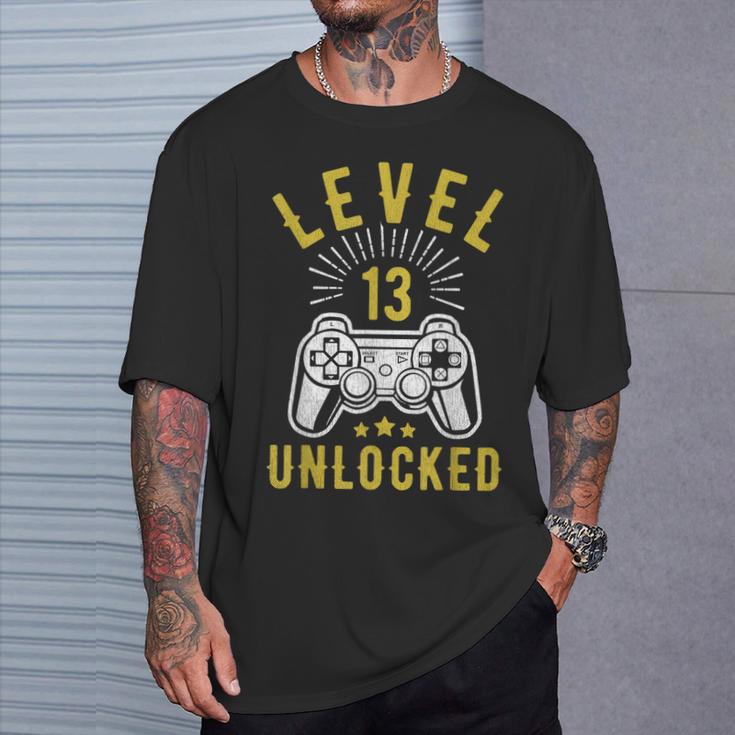 Cumpleaños 13 Años Nivel 13 Aniversario Desbloqueado 13 Boda Camiseta unisex Regalos para él
