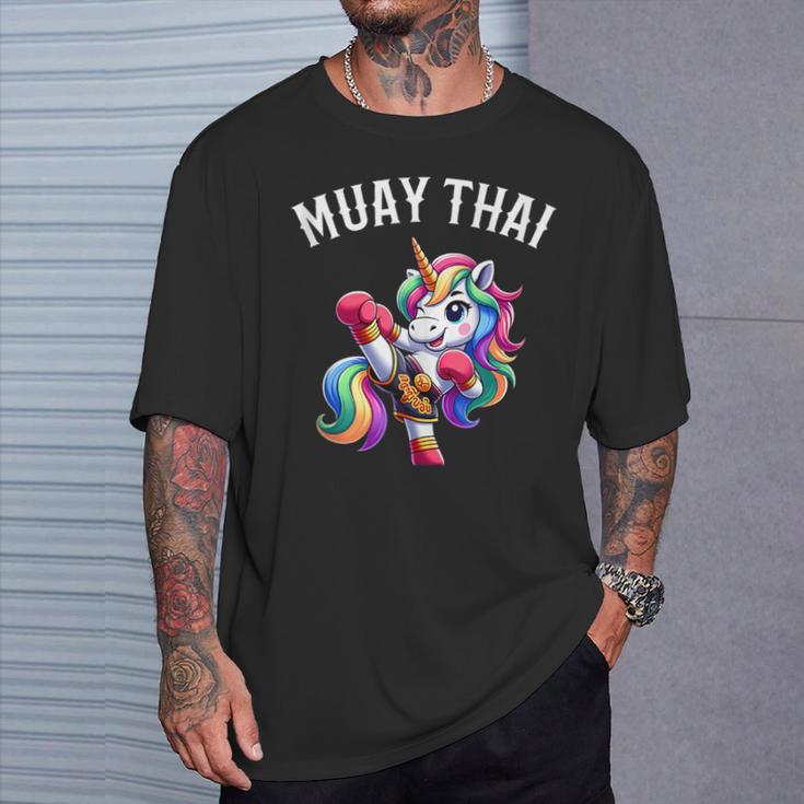 Cute Muay Thai Unicorn T-Shirt Gifts for Him