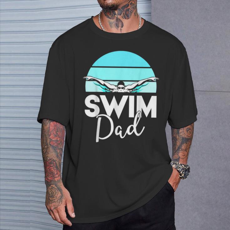 Dad Father School Swimming Meet Swimmer Swimmer T-Shirt Gifts for Him