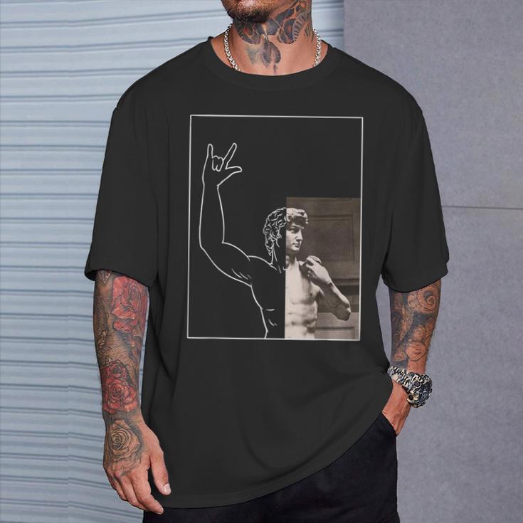 David Estatua Miguel Ángel Arte Artsy Arte Clásico Historia Camiseta unisex Regalos para él