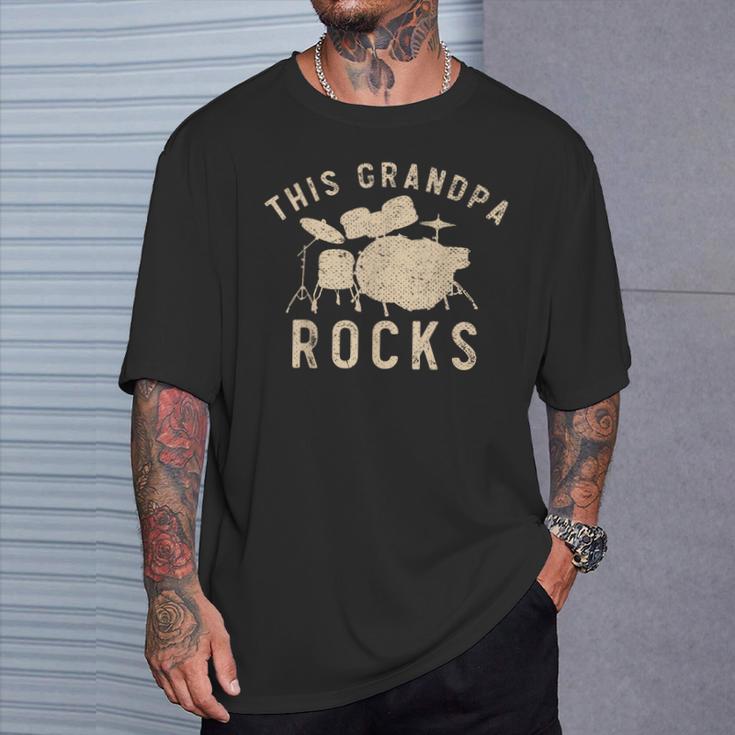Dieser Opa Rockt Trommzeuger Drummer Musik Drum Kit T-Shirt Gifts for Him