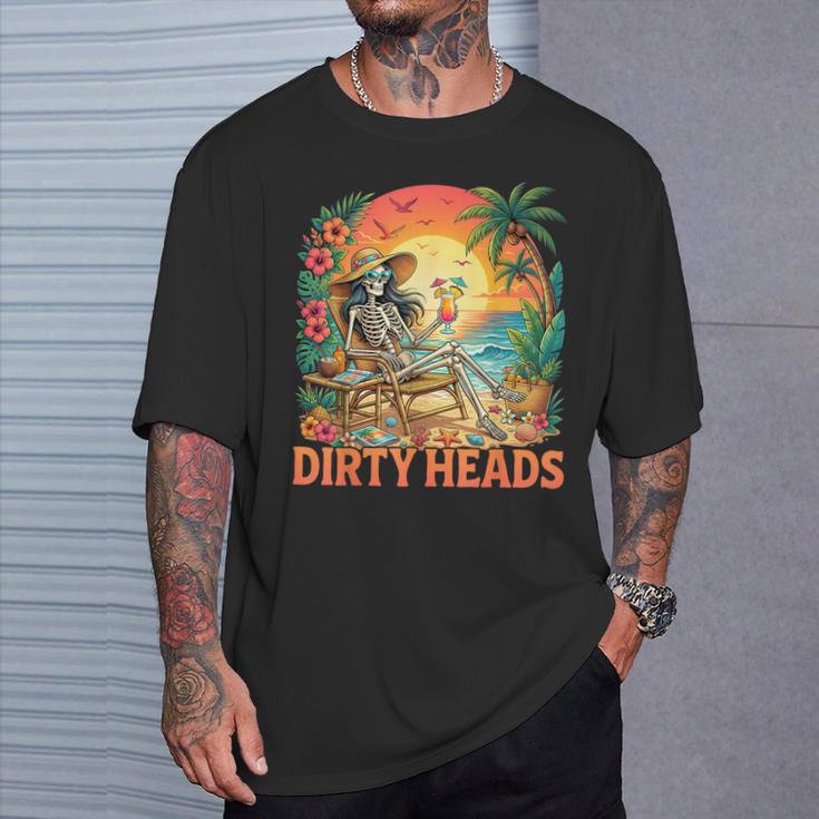 Dirty Heads Skeleton Retro Summer Vacation T-Shirt Gifts for Him