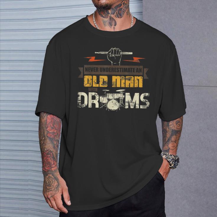 Drummer Drummer Pensioner Drum Kit T-Shirt Gifts for Him