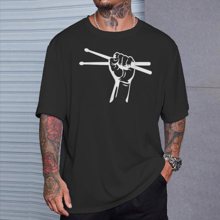 Drumsticks Hand Drum Kit Drummer T-Shirt Gifts for Him