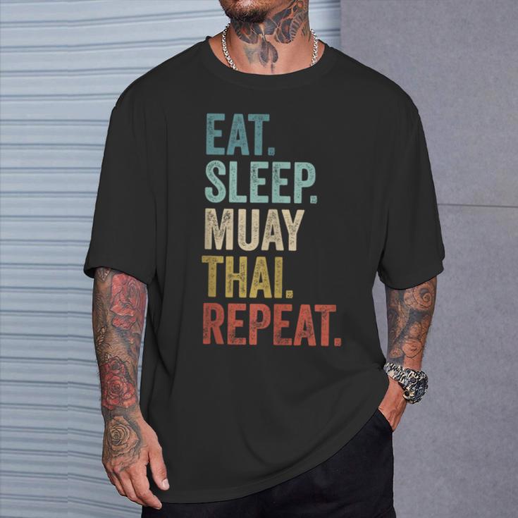 Eat Sleep Muay Thai Repeat Thai Boxing T-Shirt Gifts for Him