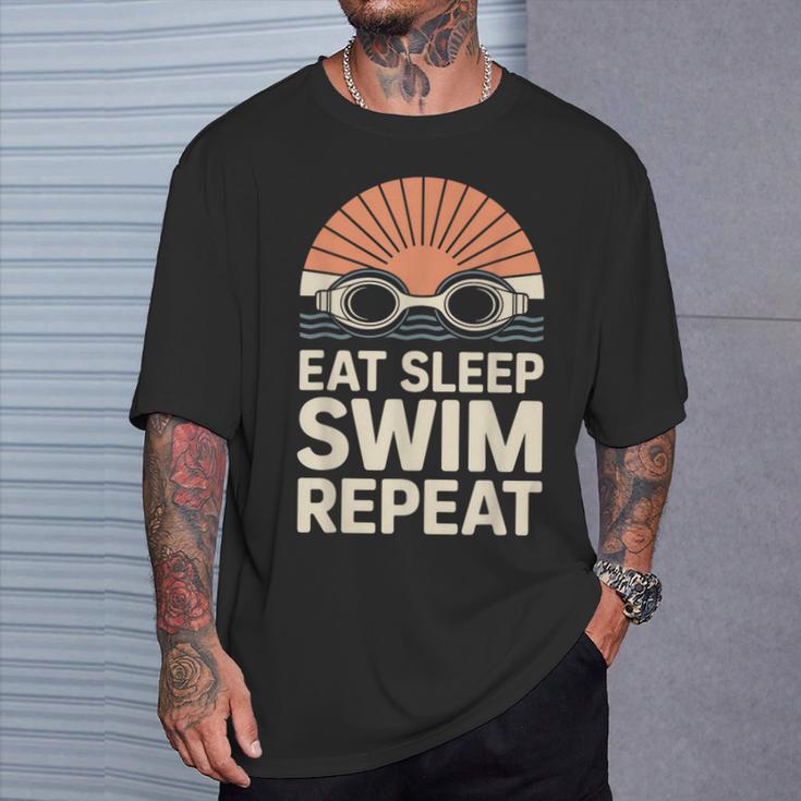 Eat Sleep Swim Repeat Swimmer Swimming T-Shirt Gifts for Him Eat Sleep Swim Repeat Swimmer Swimming T-Shirt Gifts for Him