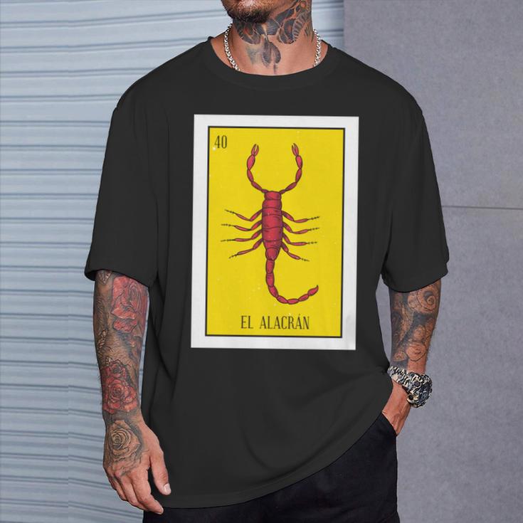 El Alacran Lotería Regalo La Tarjeta Escorpión Lotería Mexicana Manga Larga Camiseta unisex Regalos para él