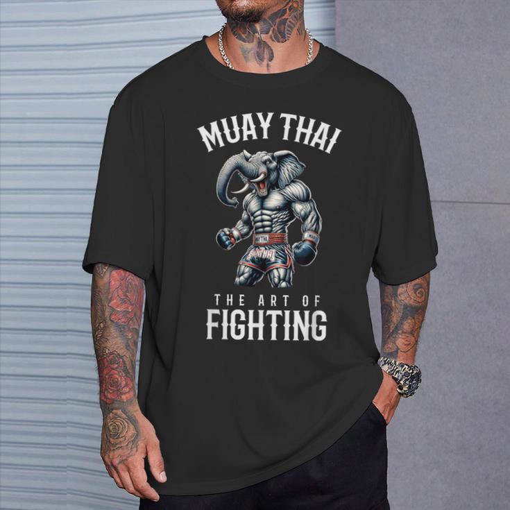 Elephant Muay Thai Kickboxing And Elephant Thai Boxing T-Shirt Gifts for Him