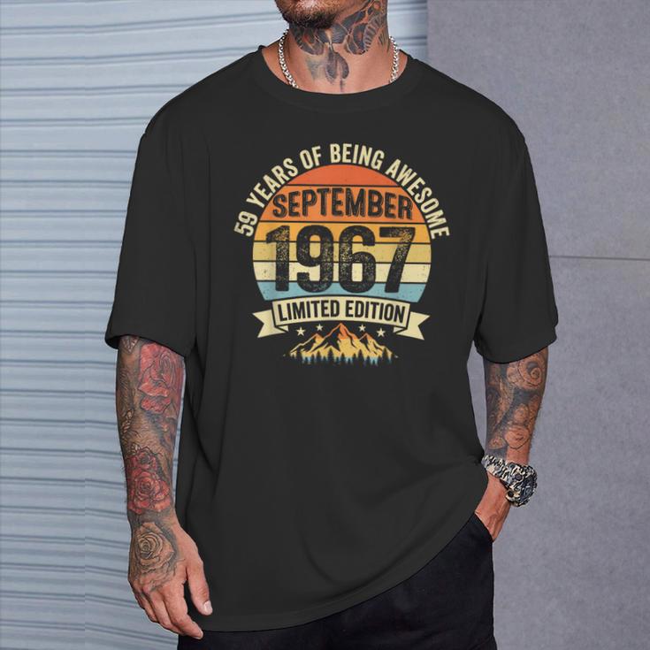 En La Parte Traseraintage 59 Cumpleaños Decoraciones Hombres 59 Años 1967 59 Camiseta unisex Regalos para él