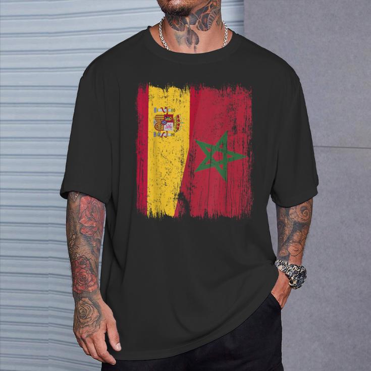 España Marruecos Media Bandera Española Marroquí Heritage Jersey Camiseta unisex Regalos para él