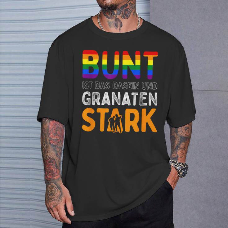 For Future 'Bunt Ist Das Dasein Und Granatenstark' Für Gute Laune -Erwachsenen Chwarz T-Shirt Geschenke für Ihn