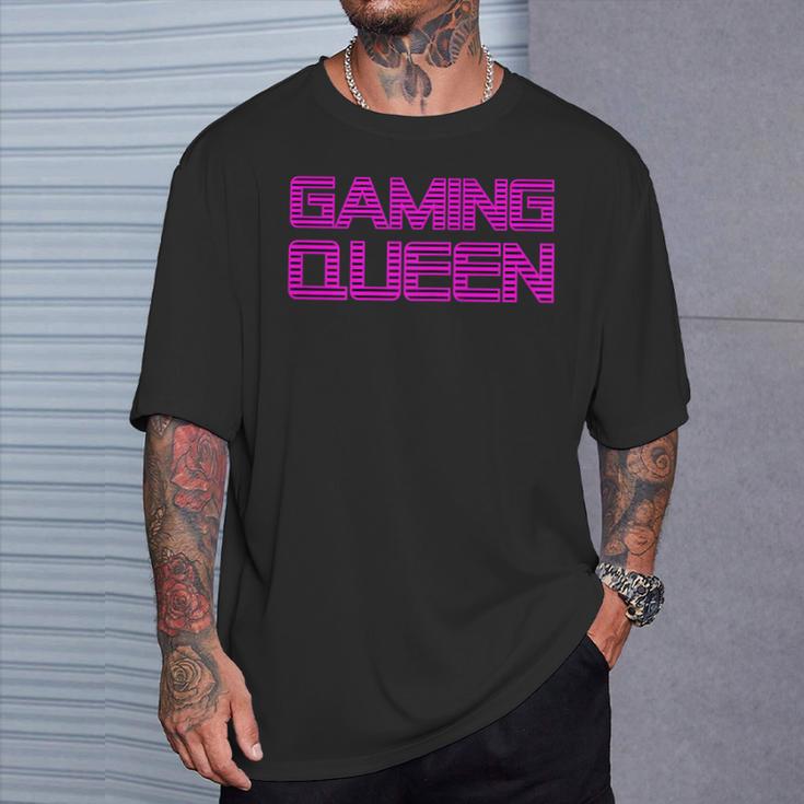 Gaming Queen Nerd Girl Amoureux De Jeuxidéo Rose T-Shirt Cadeaux pour lui
