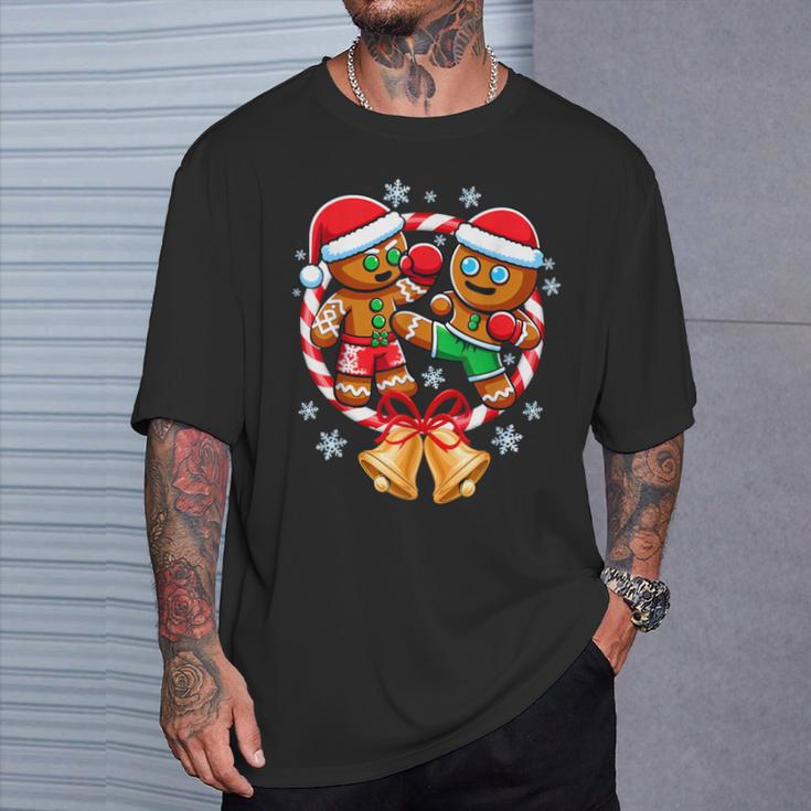 Gingerbread Cookies Christmas Fighting Muay Thai T-Shirt Gifts for Him