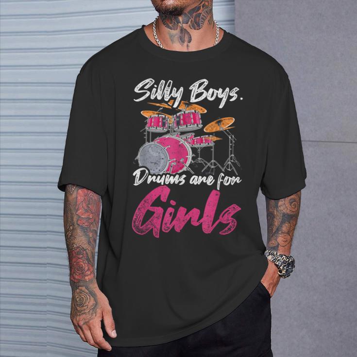 Girls Boys Kids Drummer Drum Kit T-Shirt Gifts for Him