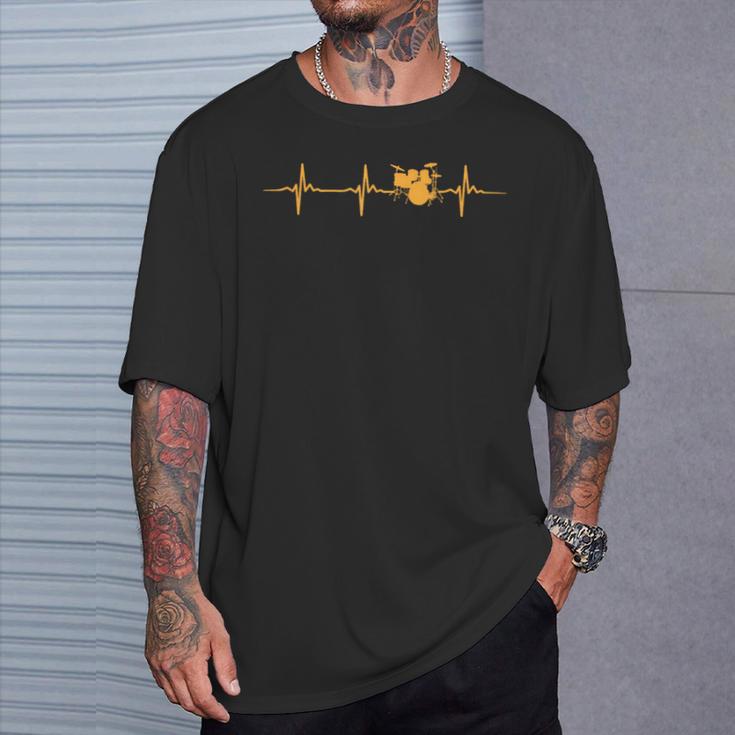 Great Drum Kit Heartbeat Drummer T-Shirt Gifts for Him Great Drum Kit Heartbeat Drummer T-Shirt Gifts for Him