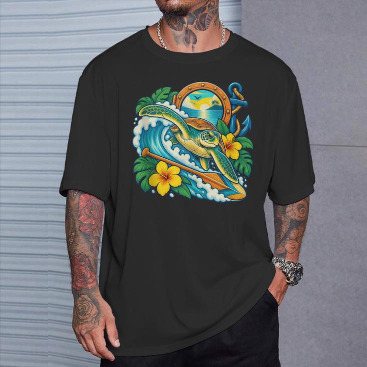 Green Sea Turtle Surfs Past a Canoe Paddle Sleeveless T-Shirt Gifts for Him Green Sea Turtle Surfs Past a Canoe Paddle Sleeveless T-Shirt Gifts for Him