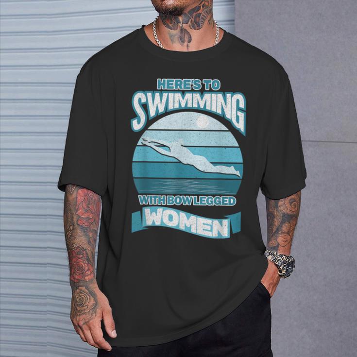 Here's To Swimming With Bow Legged Women Distressed Look T-Shirt Gifts for Him Here's To Swimming With Bow Legged Women Distressed Look T-Shirt Gifts for Him