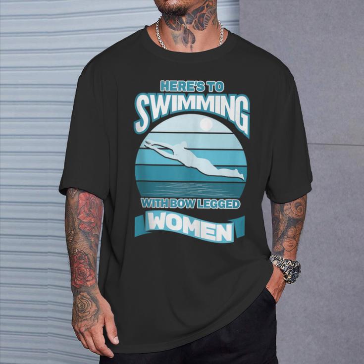 Here's To Swimming With Bow Legged Women Vintage Style T-Shirt Gifts for Him Here's To Swimming With Bow Legged Women Vintage Style T-Shirt Gifts for Him