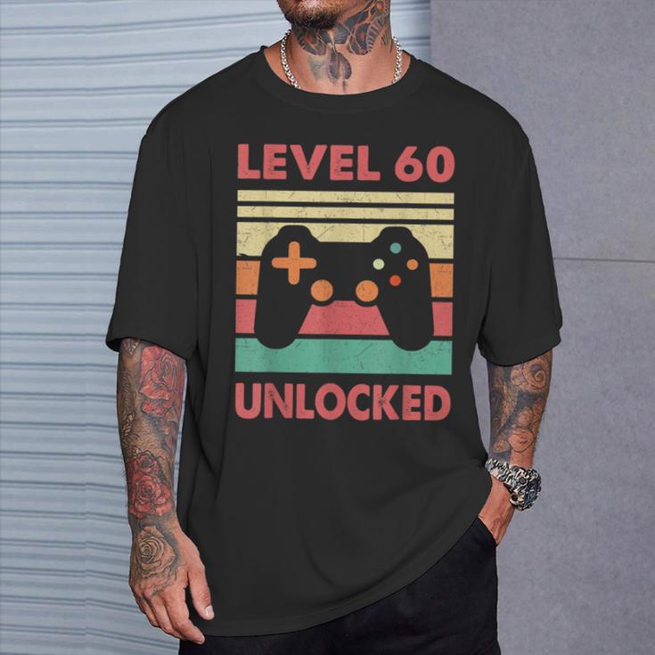 Hombre Nivel 60 Desbloqueado –Intage 60 Cumpleaños Gaming Gamer Retro Camiseta unisex Regalos para él