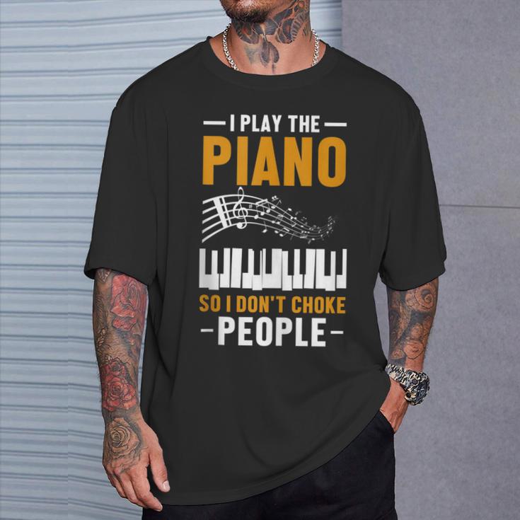 Hombre Pianista Y Teclista Amante De La Música Piano In Mangas Camiseta unisex Regalos para él